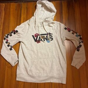 Vans Gray Crewneck Hoodie with Floral Checker Logo